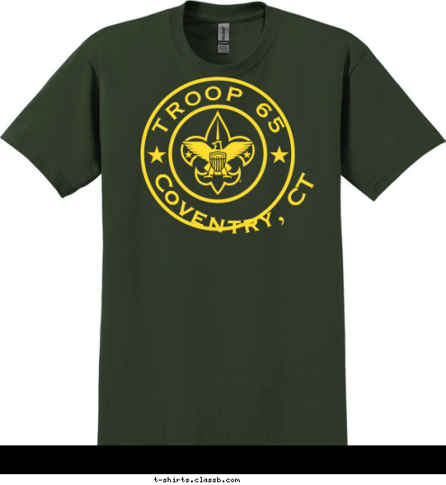 BOY SCOUTS OF AMERICA TROOP 65 Coventry, CT Coventry, CT 65 TROOP T-shirt Design 