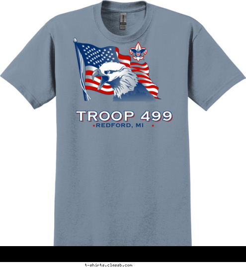 BOY SCOUT TROOP 499 REDFORD, MI T-shirt Design 