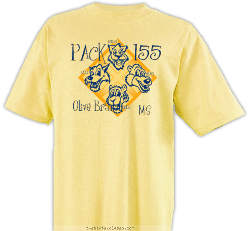 MS Olive Branch 155 PACK TIGER WOLF BEAR BOBCAT T-shirt Design 