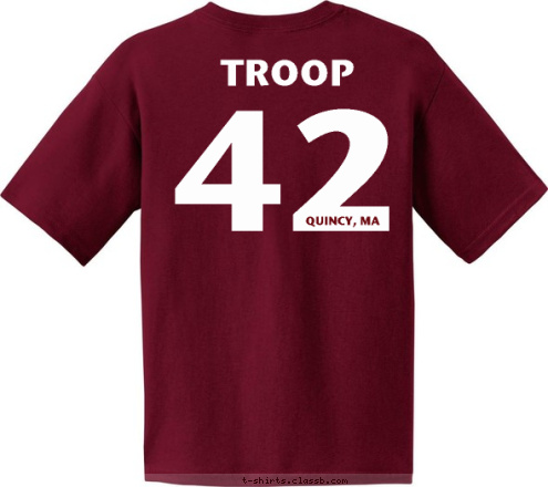 1975 ESTABLISHED 2015 QUINCY, MA 42 TROOP TROOP42 QUINCY, MA T-shirt Design 