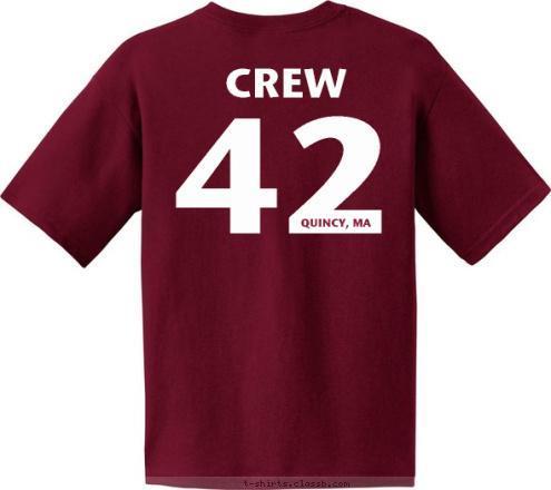 ESTABLISHED New Text QUINCY, MA 42 2015 CREW CREW42 QUINCY, MA T-shirt Design 