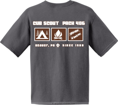 PACK 406  PACK 406 SINCE 1980 Beaver, PA CUB SCOUT T-shirt Design 