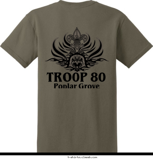 Poplar Grove TRO0P 80 BOY SCOUT T-shirt Design 