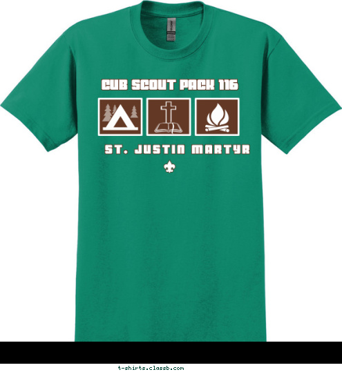 SINCE 2001 PACK 116 ST. JUSTIN MARTYR CUB SCOUT PACK 116 T-shirt Design 