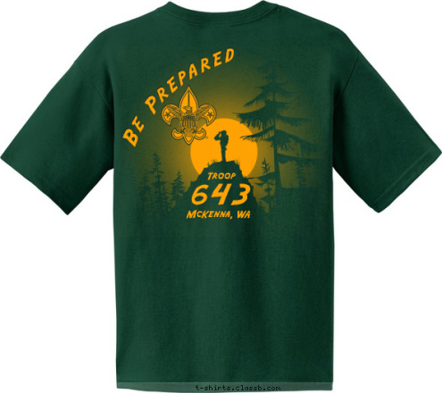 McKenna, WA Troop 643 643 Troop Be Prepared T-shirt Design 