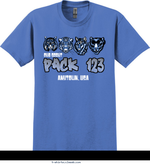 PACK 123 ANYTOWN, USA CUB SCOUT T-shirt Design 