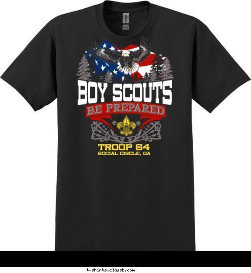 BOY SCOUTS Social Circle, GA TROOP 64 T-shirt Design 