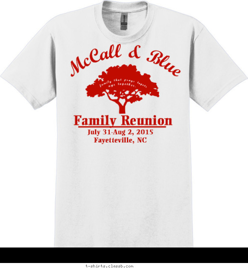 McCall & Blue Fayetteville, NC July 31-Aug 2, 2015 Family Reunion stays together.