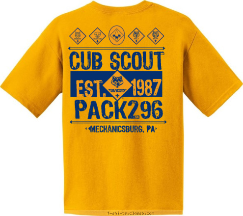 PACK296 1987 Mechanicsburg, PA EST. PACK296 CUB SCOUT T-shirt Design 