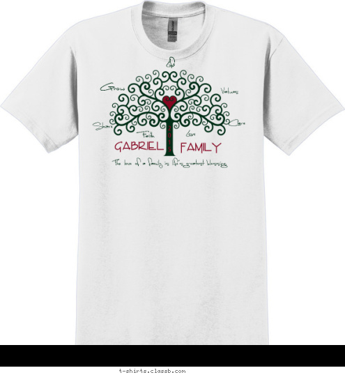 2
0
1
5 Family Gabriel The love of a family is life's greatest blessing. Values Care Love Faith Share Grow Life T-shirt Design 