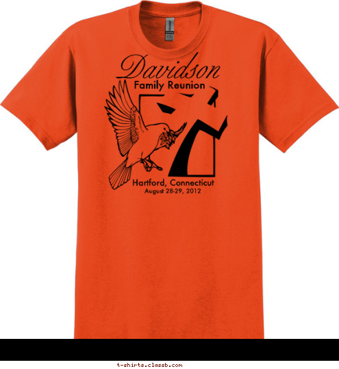 August 28-29, 2012 Hartford, Connecticut Family Reunion Davidson T-shirt Design 