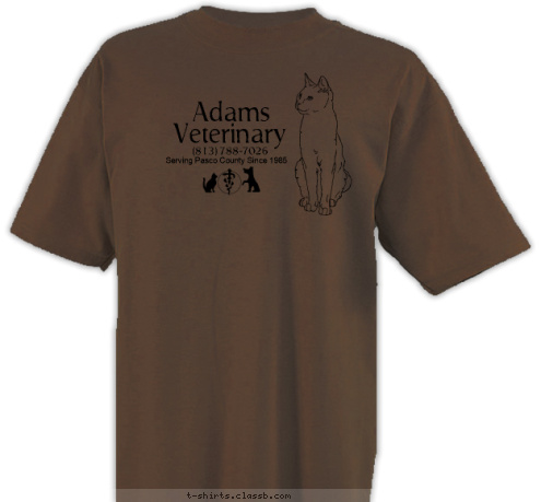 Serving Pasco County Since 1985 (813) 788-7026 Veterinary Adams T-shirt Design sp663