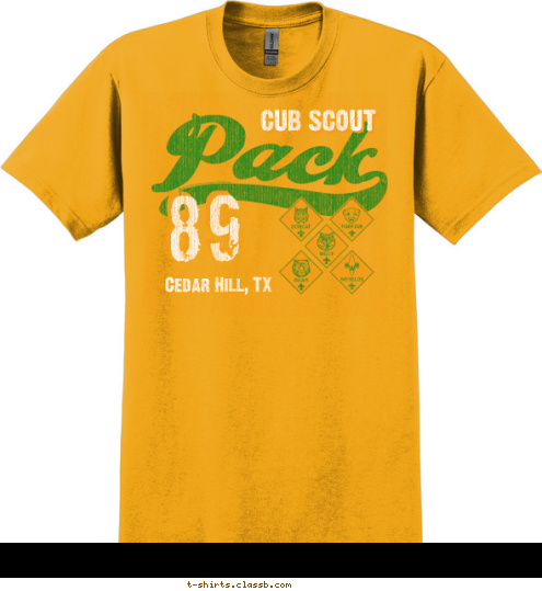 89 Cedar Hill, TX CUB SCOUT T-shirt Design 