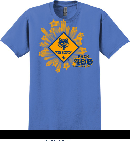 PACK 400 Bakersfield, CA T-shirt Design 