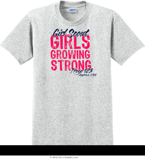 Anytown, USA Troop 123 Girl Scout T-shirt Design 