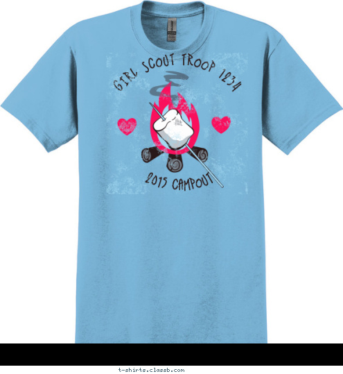 2015 CAMPOUT GIRL SCOUT TROOP 1234 T-shirt Design 