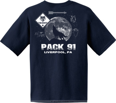 PACK 91 LIVERPOOL, PA PACK 91  LIVERPOOL, PA T-shirt Design 