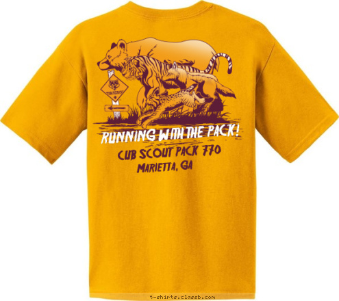 CUB SCOUT  PACK  770 Marietta, GA RUNNING WITH THE PACK! PACK 770 • MARIETTA, GA T-shirt Design 