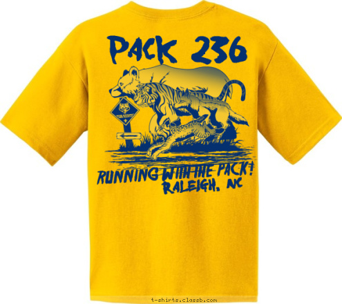 Cub Scout
Pack 236 PACK 236 RUNNING WITH THE PACK! Raleigh, NC T-shirt Design 