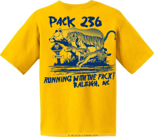 Cub Scout
Pack 236 Raleigh, NC RUNNING WITH THE PACK! PACK 236 T-shirt Design Pack Running