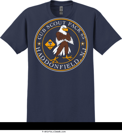 HADDONFIELD, NJ CUB SCOUT PACK 65 T-shirt Design 