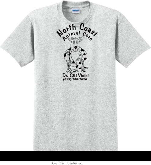 Animal Care (813) 788-7026 Dr. Gill Violet North Coast T-shirt Design sp665