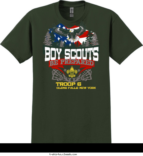 BOY SCOUTS TROOP 6 Glens Falls New York T-shirt Design 