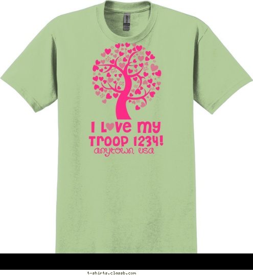 Troop 1234! anytown, usa T-shirt Design 