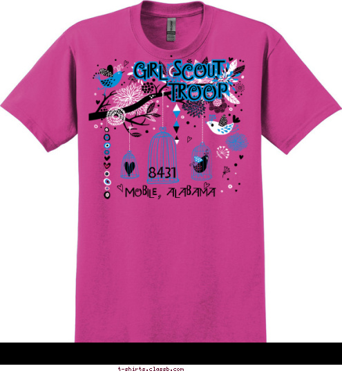 Mobile, Alabama 8431 Troop Girl Scout T-shirt Design 