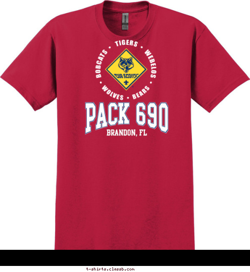 New Text DO YOUR BEST! PACK 690 Brandon, FL T-shirt Design 