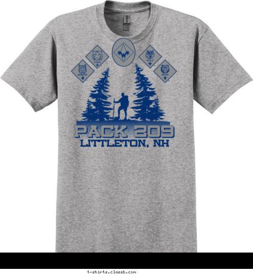 LITTLETON, NH PACK 209 T-shirt Design 