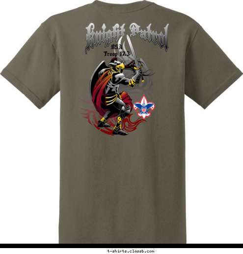 New Text BSA 
Troop 123 T-shirt Design 