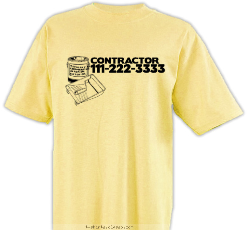 RESIDENTIAL COMMERCIAL EXTERIOR INTERIOR CONTRACTOR 111-222-3333 T-shirt Design SP1545