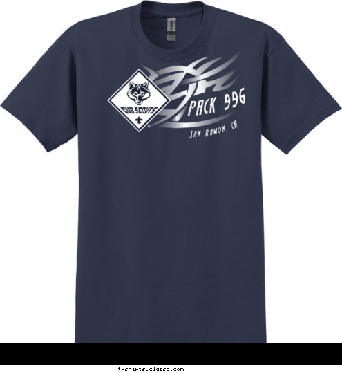 PACK 996 San Ramon, CA T-shirt Design 