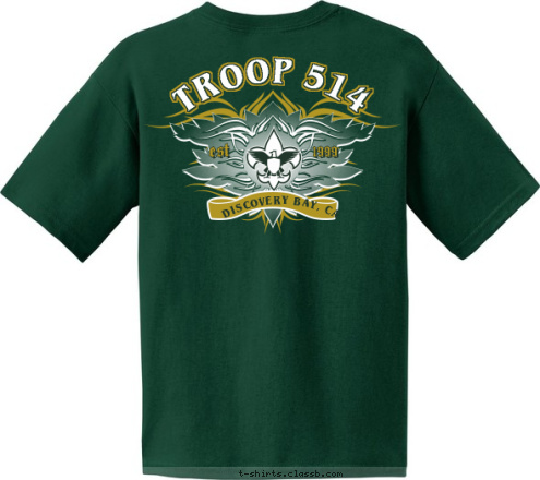 TROOP 514 est TROOP 514 DISCOVERY BAY, CA est 1999 DISCOVERY BAY, CA TROOP 514 1999 T-shirt Design 