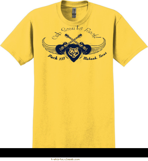 Pack 333 Mabank, Texas Cub Scouts Rock! T-shirt Design 