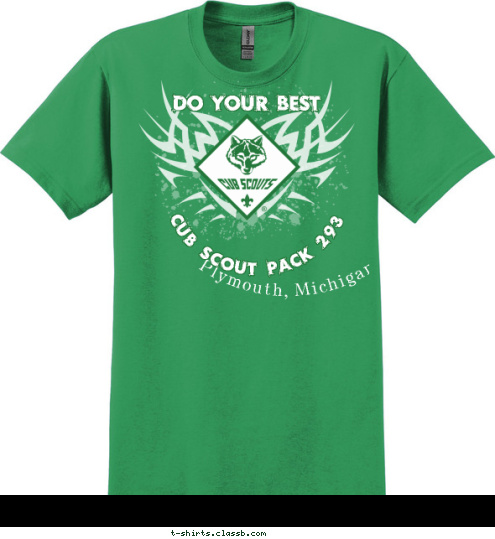 CUB SCOUT PACK 293 Plymouth, Michigan DO YOUR BEST T-shirt Design 