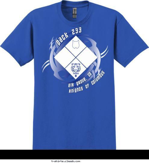 Knights of Columbus pack 233 Elk Grove, CA T-shirt Design 