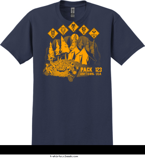 PACK 123 ANYTOWN, USA T-shirt Design 