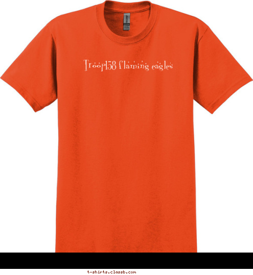 New Text Troop158 flaming eagles T-shirt Design 