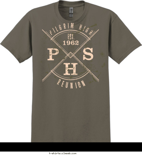 P S H EST. 1962 PILGRIM HIGH REUNION T-shirt Design 