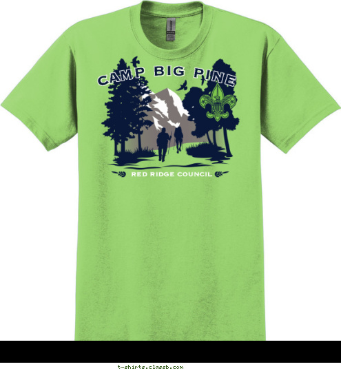 ANYTOWN, USA RED RIDGE COUNCIL CAMP BIG PINE T-shirt Design 