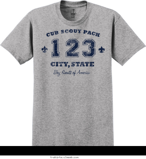 1 23 CITY, STATE
 CUB SCOUT PACK Boy Scouts of America T-shirt Design SP5718