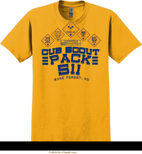 PACK Wake Forest, NC 511 T-shirt Design 