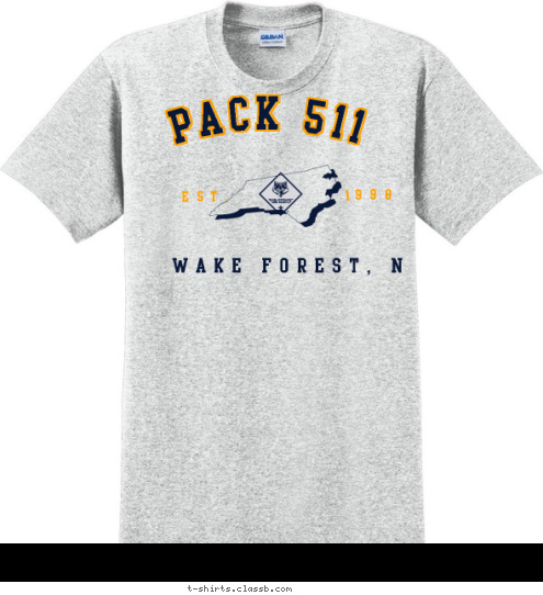 PACK 511 Wake Forest, NC 1998 EST. T-shirt Design 