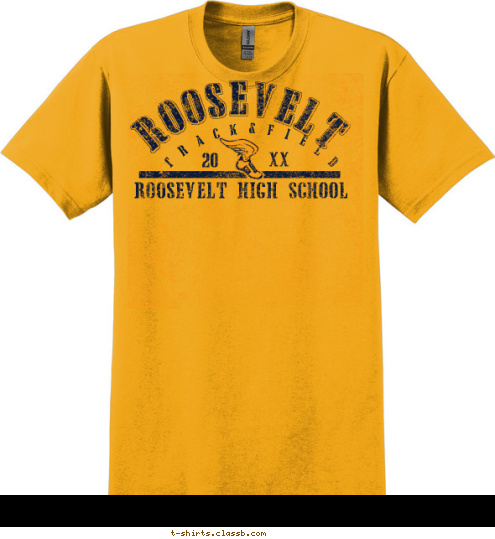 T R A C K & F I E L D  ROOSEVELT ROOSEVELT HIGH SCHOOL 12 20 T-shirt Design sp179