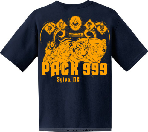 Sylva, NC Pack 999 Sylva, NC PACK 999 T-shirt Design 