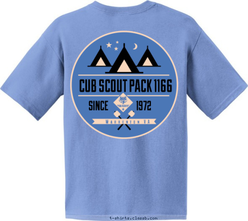 Warrenton VA 1972 SINCE CUB SCOUT PACK 1166 T-shirt Design 