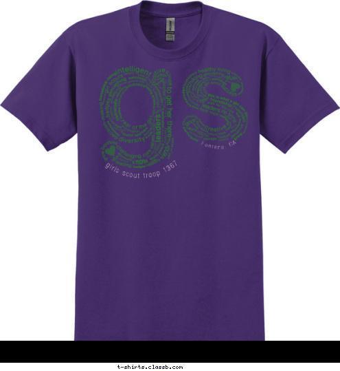 girls scout troop 1367 Fontana, CA T-shirt Design 