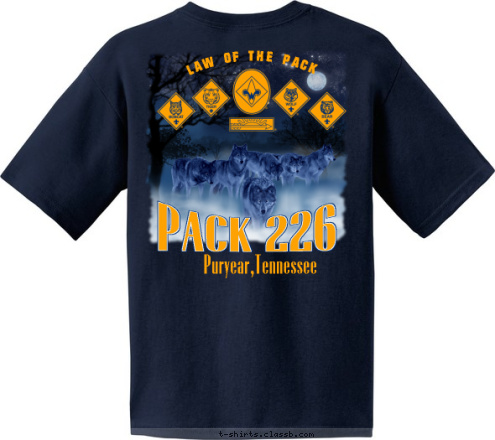 PACK 226 LAW OF THE PACK Puryear,Tennessee  PACK 226 T-shirt Design 